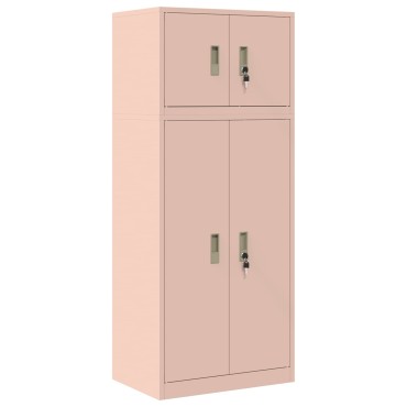vidaXL Ντουλάπι αποθήκευσης 2 τεμ. Ροζ 60x40x145cm Ατσάλι