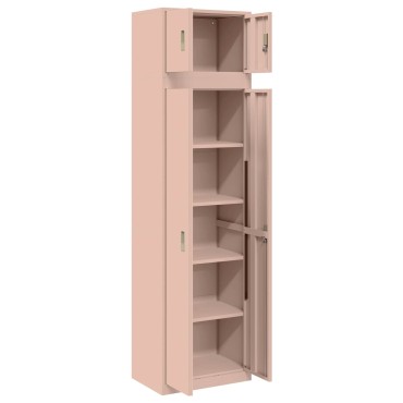vidaXL Ντουλάπι αποθήκευσης 2 τεμ. Ροζ 60x40x220cm Ατσάλι