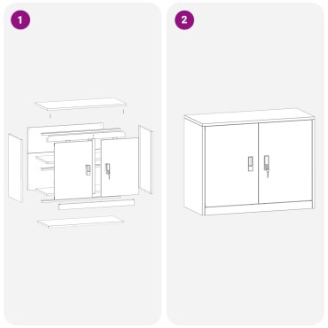 vidaXL Ντουλάπι αποθήκευσης 2 τεμ. Ροζ 90x40x160cm Ατσάλι