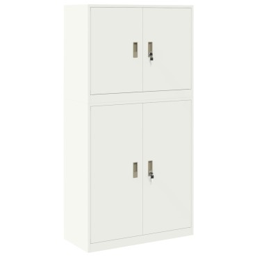 vidaXL Ντουλάπι αποθήκευσης 2 τεμ. Λευκό 90x40x175cm Ατσάλι