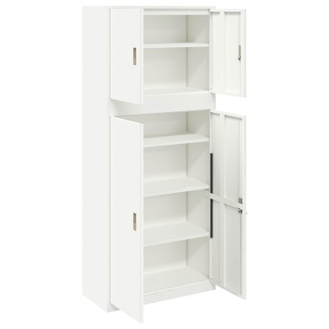 vidaXL Ντουλάπι αποθήκευσης 2 τεμ. Λευκό 90x40x210cm Ατσάλι