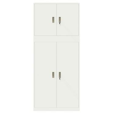 vidaXL Ντουλάπι αποθήκευσης 2 τεμ. Λευκό 90x40x210cm Ατσάλι