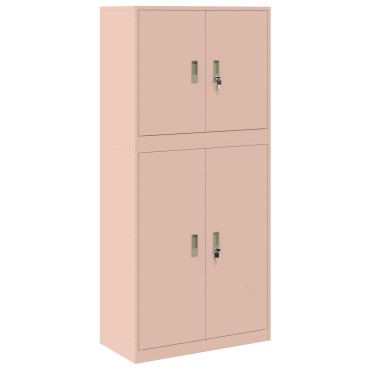 vidaXL Ντουλάπι αποθήκευσης 2 τεμ. Ροζ 80x40x175cm Ατσάλι