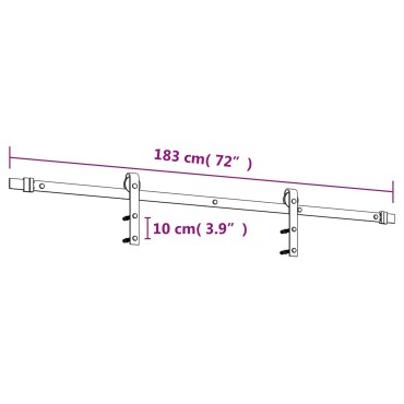 vidaXL Συρόμενη Πόρτα Φυσικό και Μαύρο 85x210cm