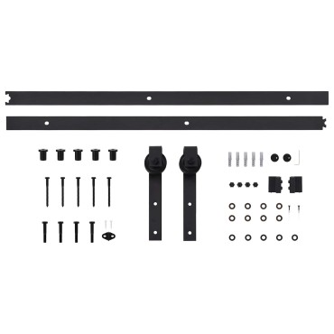 vidaXL Συρόμενη Πόρτα Φυσικό και Μαύρο 85x210cm