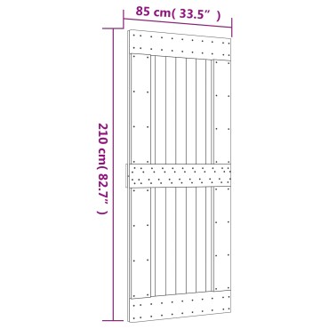 vidaXL Συρόμενη Πόρτα Φυσικό και Μαύρο 85x210cm