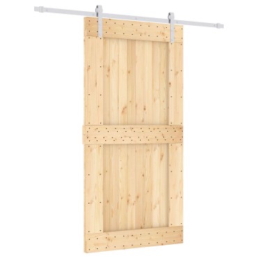 vidaXL Συρόμενη Πόρτα Φυσικό και Λευκό 100x210cm