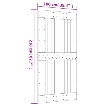 vidaXL Συρόμενη Πόρτα Φυσικό και Λευκό 100x210cm