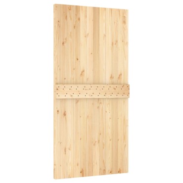 vidaXL Συρόμενη Πόρτα Φυσικό και Λευκό 100x210cm