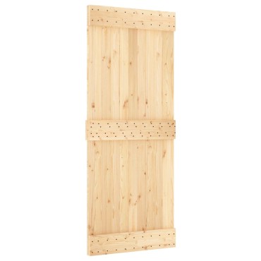 vidaXL Συρόμενη Πόρτα Φυσικό και Μαύρο 85x210cm