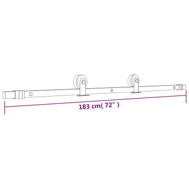 vidaXL Συρόμενη Πόρτα Φυσικό και Μαύρο 85x210cm