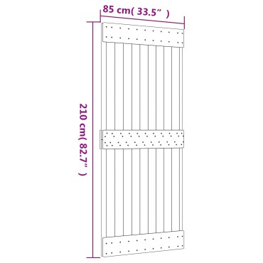 vidaXL Συρόμενη Πόρτα Φυσικό και Μαύρο 85x210cm