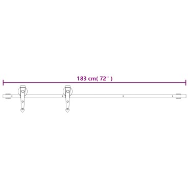 vidaXL Συρόμενη Πόρτα Φυσικό και Μαύρο 85x210cm