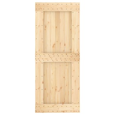 vidaXL Συρόμενη Πόρτα Φυσικό και Μαύρο 85x210cm