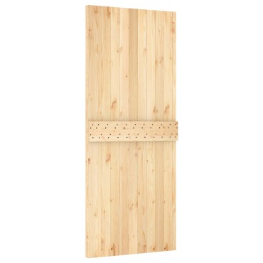 vidaXL Συρόμενη Πόρτα Φυσικό και Μαύρο 85x210cm