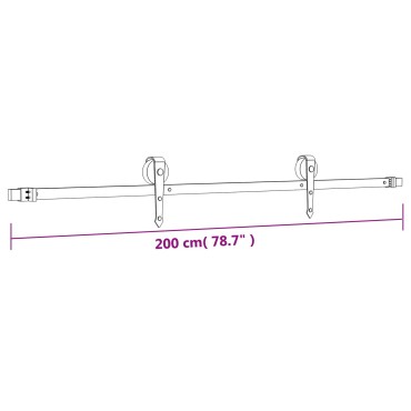 vidaXL Συρόμενη Πόρτα Φυσικό και Μαύρο 85x210cm