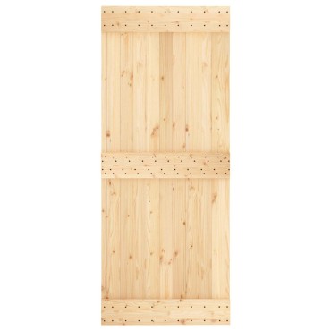 vidaXL Συρόμενη Πόρτα Φυσικό και Μαύρο 85x210cm