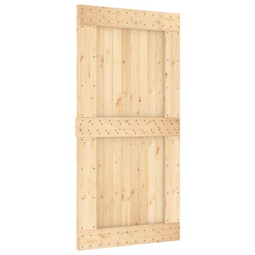 vidaXL Συρόμενη Πόρτα Φυσικό και Μαύρο 100x210cm