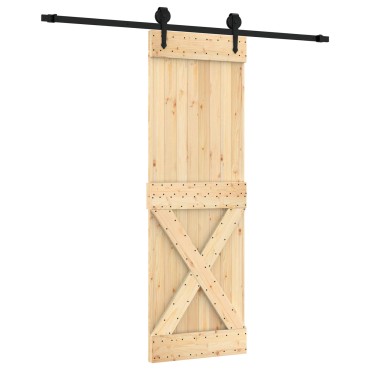 vidaXL Συρόμενη Πόρτα Φυσικό και Μαύρο 70x210cm