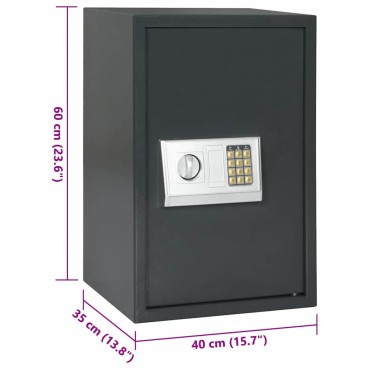 vidaXL Ψηφιακό Ασφαλές Σκούρο γκρι 40 x 35 x 60 εκ. Ατσάλι
