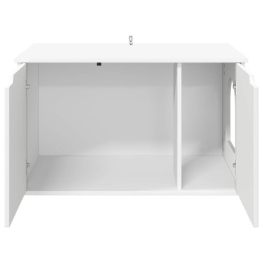 vidaXL Σπίτι Γάτας Λευκό 85 x 55 x 50,5 εκ Επεξεργασμένο Ξύλο