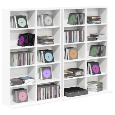vidaXL Ντουλάπα CD 2 τεμ. Λευκό 65x23,5x97,5cm