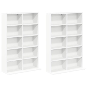 vidaXL Ντουλάπα CD 2 τεμ. Λευκό 65x23,5x97,5cm