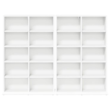 vidaXL Ντουλάπα CD 2 τεμ. Λευκό 65x23,5x97,5cm