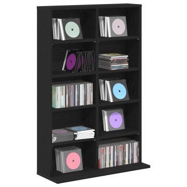 vidaXL Ντουλάπα CD Μαύρη Δρυς 65x23,5x97,5cm Επεξεργασμένο Ξύλο