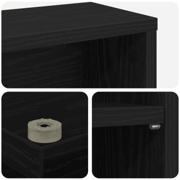 vidaXL Ντουλάπα CD Μαύρη Δρυς 65x23,5x97,5cm Επεξεργασμένο Ξύλο