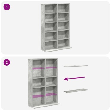 vidaXL Ντουλάπα CD Γκρι Σκυροδέματος 65x23,5x97,5cm