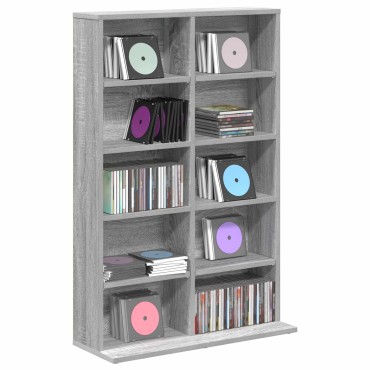 vidaXL Ντουλάπα CD Γκρι Sonoma 65x23,5x97,5cm Επεξεργασμένο Ξύλο