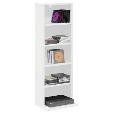 vidaXL Ντουλάπα CD Λευκό 33x23,5x97,5cm Επεξεργασμένο Ξύλο