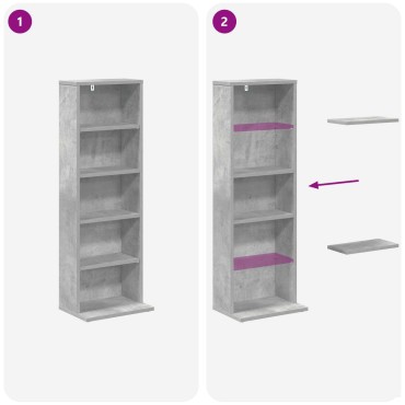 vidaXL Ντουλάπα CD Γκρι Σκυροδέματος 33x23,5x97,5cm