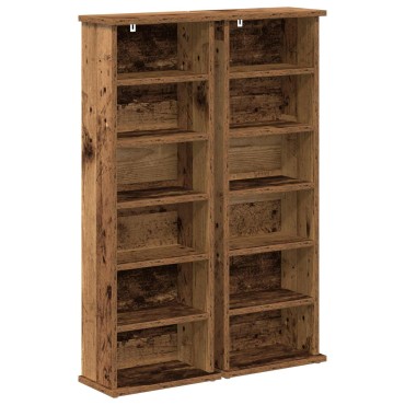 vidaXL Ντουλάπα CD 2 τεμ. Παλαιωμένο ξύλο 60x17x92cm