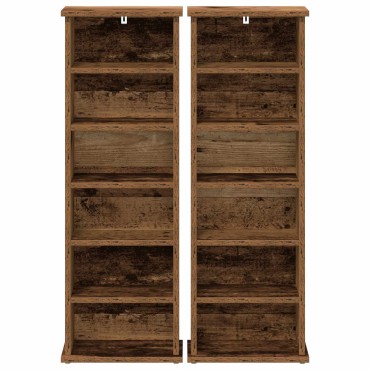 vidaXL Ντουλάπα CD 2 τεμ. Παλαιωμένο ξύλο 60x17x92cm