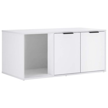vidaXL Έπιπλο Κλουβί Γάτας Λευκό 100 x 49 x 45 εκ. Επεξεργασμένο Ξύλο