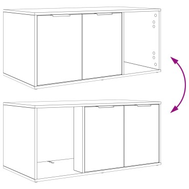 vidaXL Έπιπλο Κλουβί Γάτας Λευκό 100 x 49 x 45 εκ. Επεξεργασμένο Ξύλο