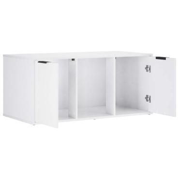 vidaXL Έπιπλο Κλουβί Γάτας Λευκό 100 x 49 x 45 εκ. Επεξεργασμένο Ξύλο