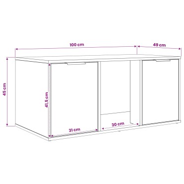 vidaXL Έπιπλο Κλουβί Γάτας Artisan Δρυς 100 x 49 x 45 εκ.