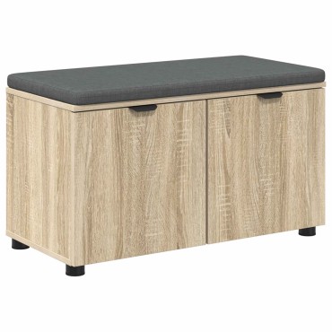 vidaXL Παγκάκι Χαλωρίου με μαξιλάρι Δρύς Sonoma 80x38x46 εκ 1 τεμ.
