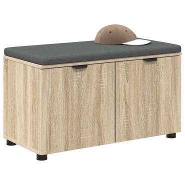 vidaXL Παγκάκι Χαλωρίου με μαξιλάρι Δρύς Sonoma 80x38x46 εκ 1 τεμ.