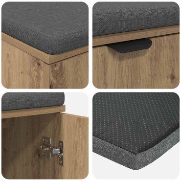 vidaXL Παγκάκι Χαλωρίου Τεχνίτικη Δρυς 80x38x46 εκ 1 τεμ.
