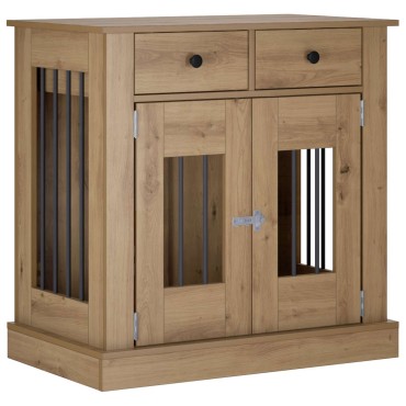 vidaXL Έπιπλο για κλουβί σκύλου Artisan Δρυς 80 x 47,5 x 80 εκ