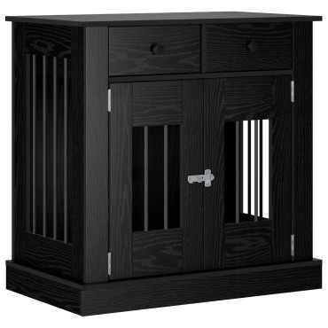 vidaXL Έπιπλο για κλουβί σκύλου Μαύρη Δρυς 80 x 47,5 x 80 εκ