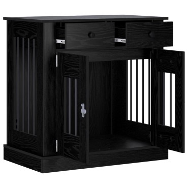 vidaXL Έπιπλο για κλουβί σκύλου Μαύρη Δρυς 80 x 47,5 x 80 εκ
