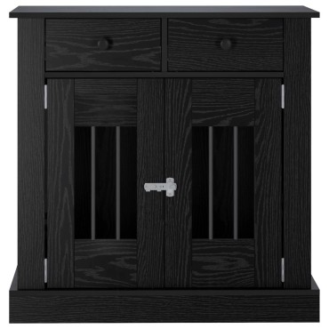vidaXL Έπιπλο για κλουβί σκύλου Μαύρη Δρυς 80 x 47,5 x 80 εκ
