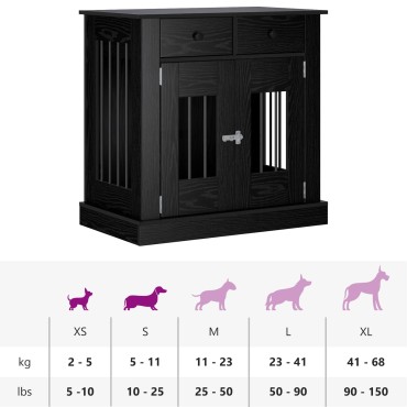 vidaXL Έπιπλο για κλουβί σκύλου Μαύρη Δρυς 80 x 47,5 x 80 εκ