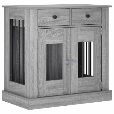 vidaXL Έπιπλο για κλουβί σκύλου Γκρι Sonoma 80 x 47,5 x 80 εκ
