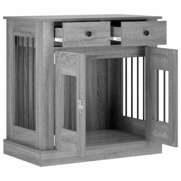 vidaXL Έπιπλο για κλουβί σκύλου Γκρι Sonoma 80 x 47,5 x 80 εκ